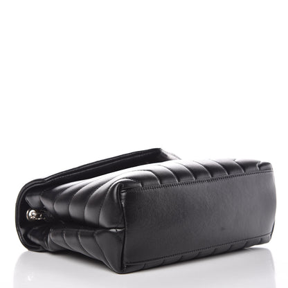 Saint Laurent Calfskin Y Quilted Monogram Small Loulou Chain Satchel Black 4 of 12