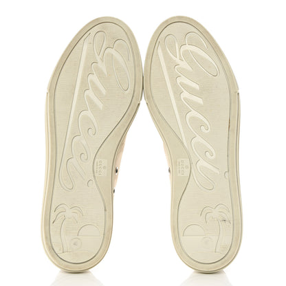 Gucci Washed Cotton GG Monogram Calfskin Womens Low Top Sneakers 40 White Mystic White Great White 14 of 18