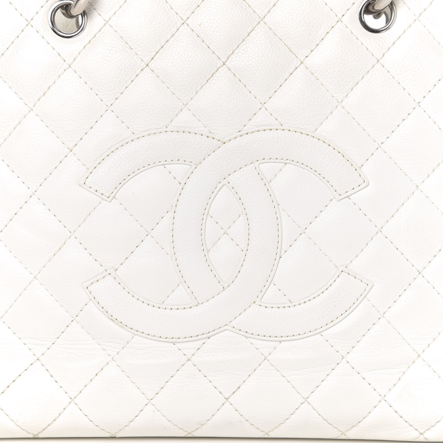 Chanel Caviar Quilted Grand Shopping Tote GST White 18 of 18