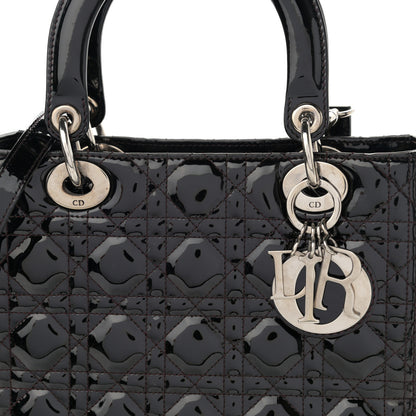 Christian Dior Patent Cannage Medium Lady Dior Black 8 of 11