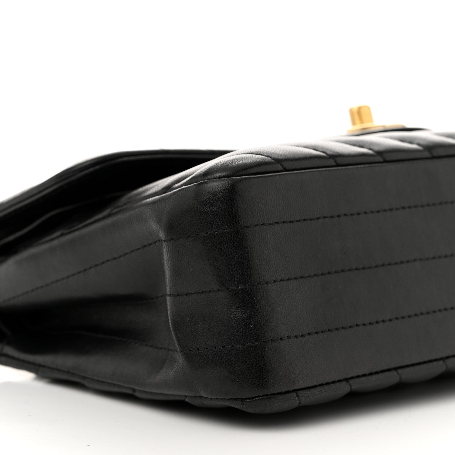 Chanel Lambskin Chevron Quilted Small Double Flap Black 9 of 14