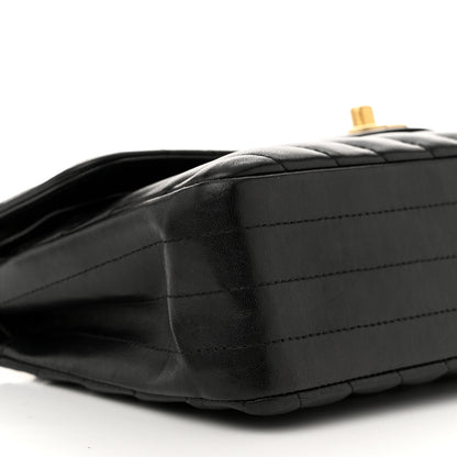 Chanel Lambskin Chevron Quilted Small Double Flap Black 9 of 14