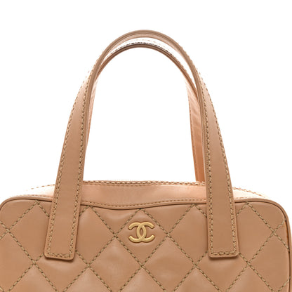Chanel Calfskin Wild Stitch Top Handle Bag Beige 10 of 13