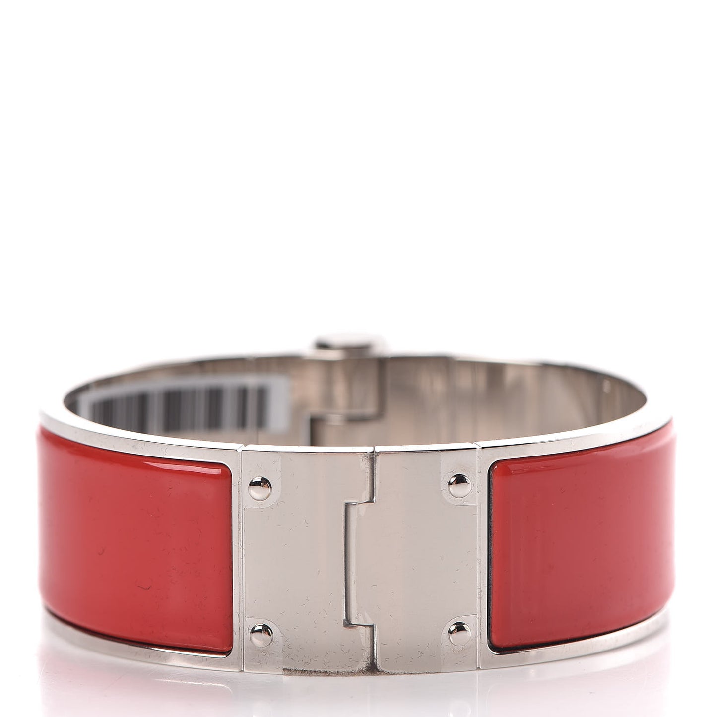 Enamel Charniere Uni Wide Hinged Bracelet S Rouge Amarante