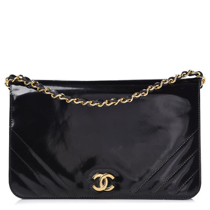 Chanel Patent Small Single Flap Bag Black 1 of 22