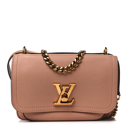 Louis Vuitton Grained Calfskin Lockme Chain Bag PM Rose Silk 1 of 13