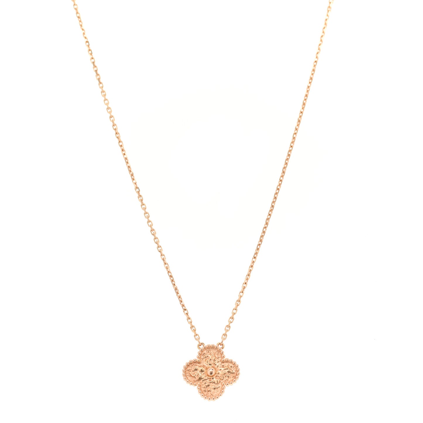 18K Rose Gold Vintage Alhambra Pendant Necklace