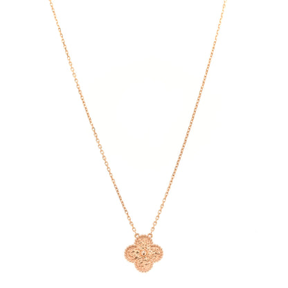 Van Cleef & Arpels 18K Rose Gold Vintage Alhambra Pendant Necklace 1 of 5
