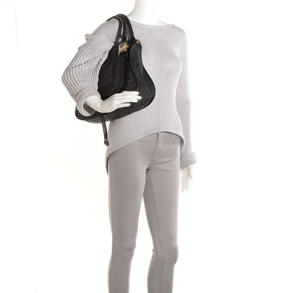 Chloe Sheepskin Perforated Medium Marcie Satchel Black 2 of 9