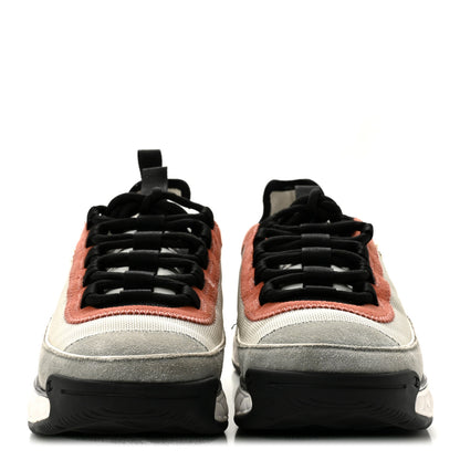 Chanel Fabric Suede CC Sneakers 40 White Light Grey Pink 3 of 9