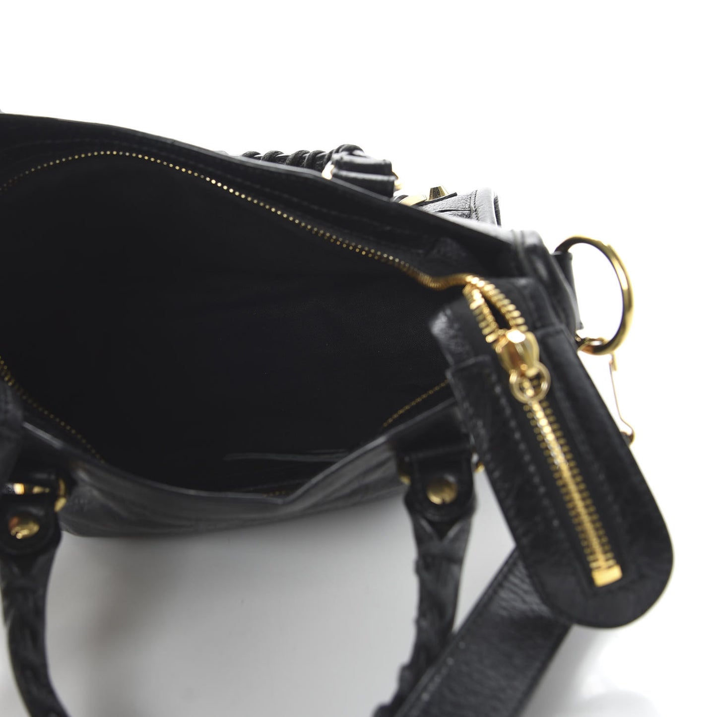 Agneau Classic Gold Hardware Mini City Black