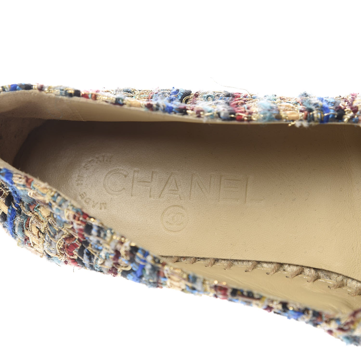 Chanel Tweed Grosgrain CC Espadrilles 39 Multicolor 7 of 9