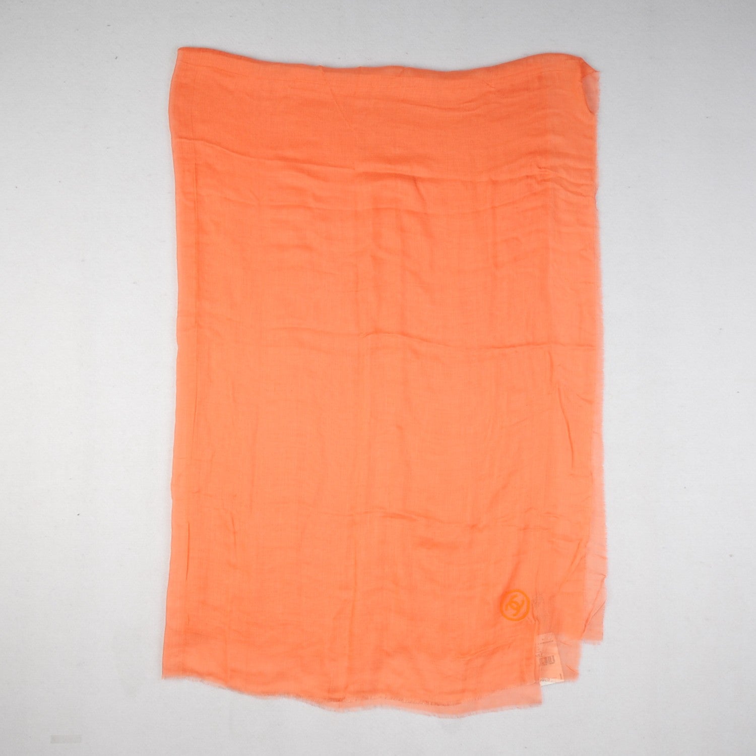 Chanel Modal Cashmere Sequins CC Scarf Orange 3 of 7