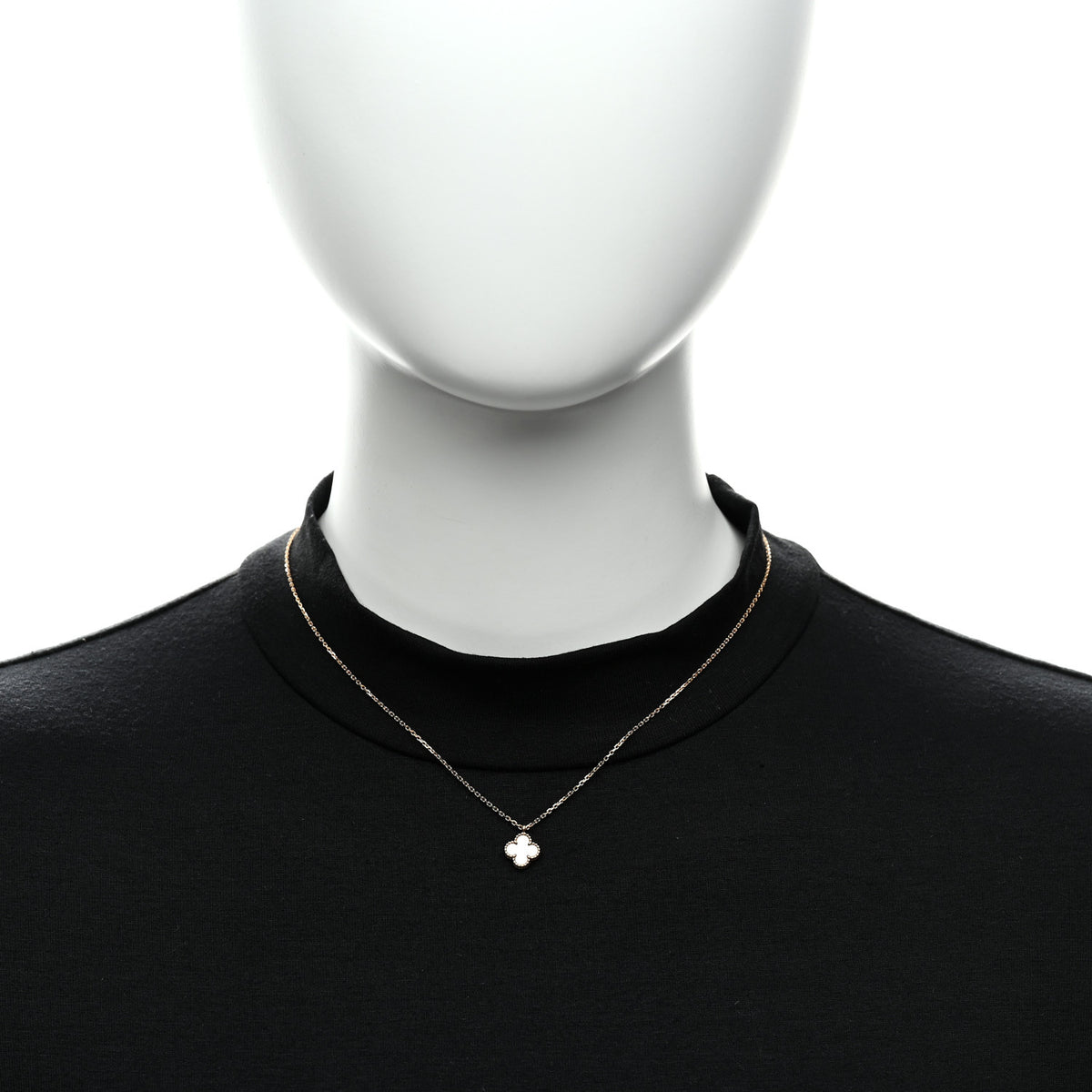 18K Yellow Gold Mother of Pearl Sweet Alhambra Pendant Necklace