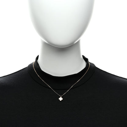 Van Cleef & Arpels 18K Yellow Gold Mother of Pearl Sweet Alhambra Pendant Necklace 2 of 6