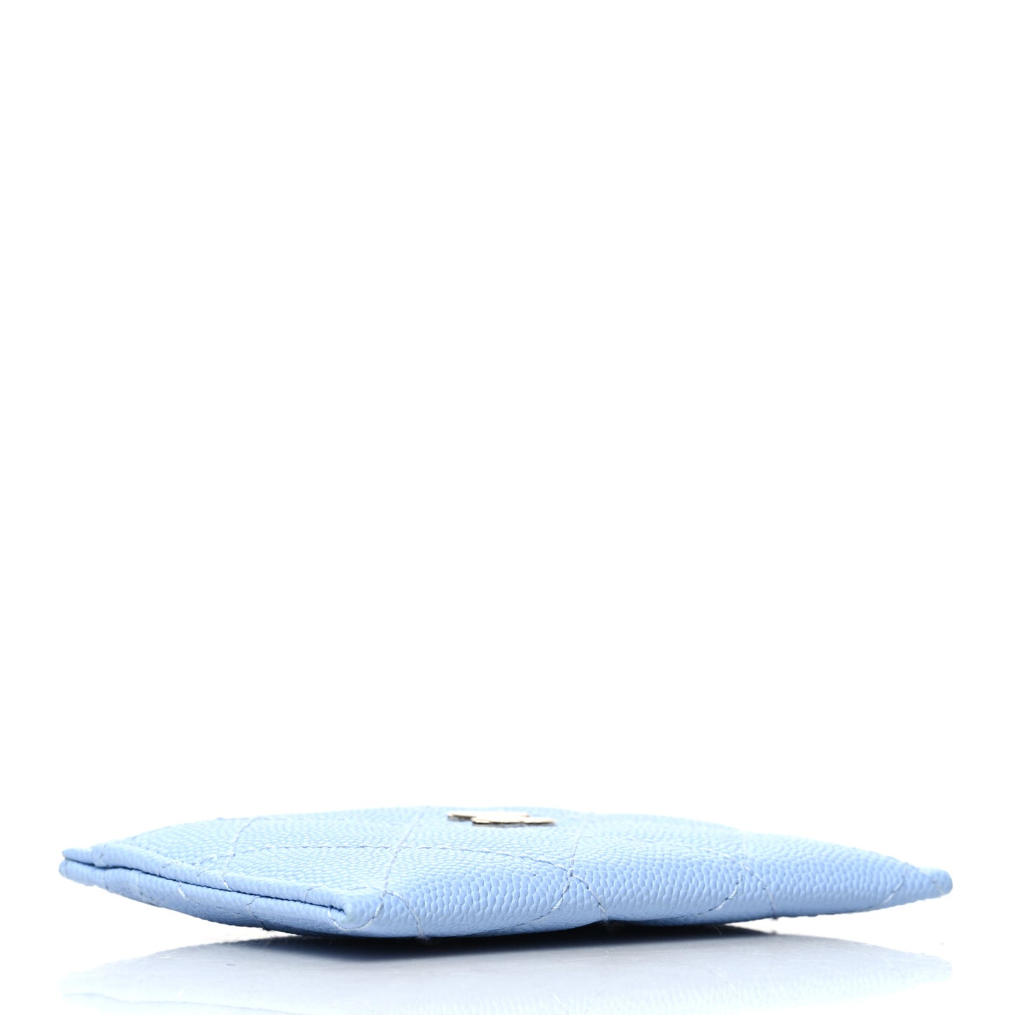 Caviar Quilted Card Holder Light Blue