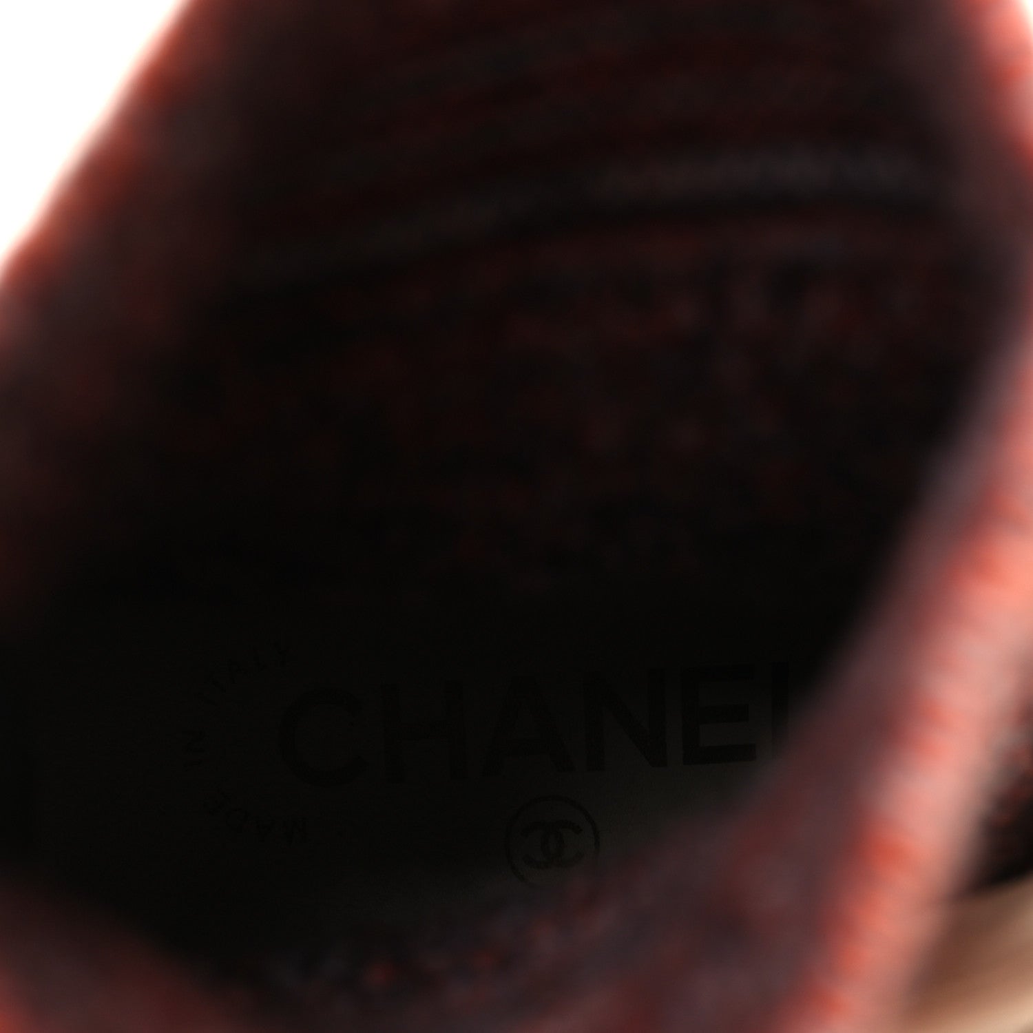 Chanel Calfskin Suede Calfskin Knit Womens Sock Lace Up Boots 39 Orange Dark Grey Ivory 8 of 8