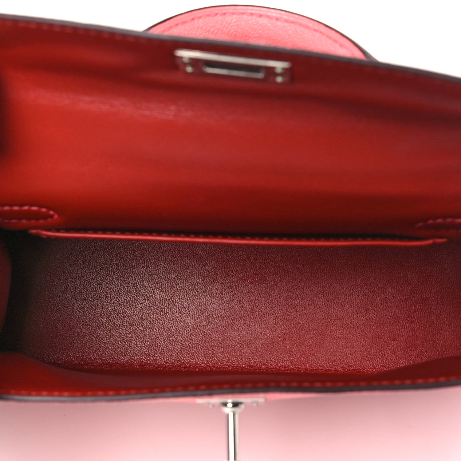 Hermes Chevre Mysore Verso Mini Kelly Sellier 20 Rose D'Ete Rouge H 5 of 11