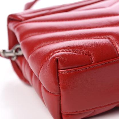 Saint Laurent Calfskin Y Quilted Monogram Toy Loulou Crossbody Bag Red 10 of 14