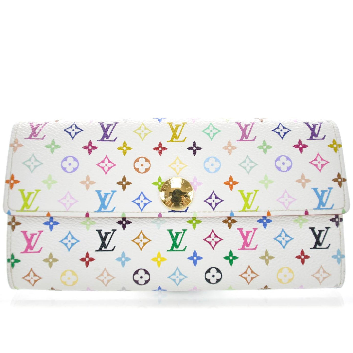 Monogram Multicolor Sarah Wallet White