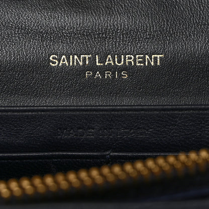 Saint Laurent Patent Calfskin Matelasse Monogram Medium Vicky Chain Bag Blue 6 of 10