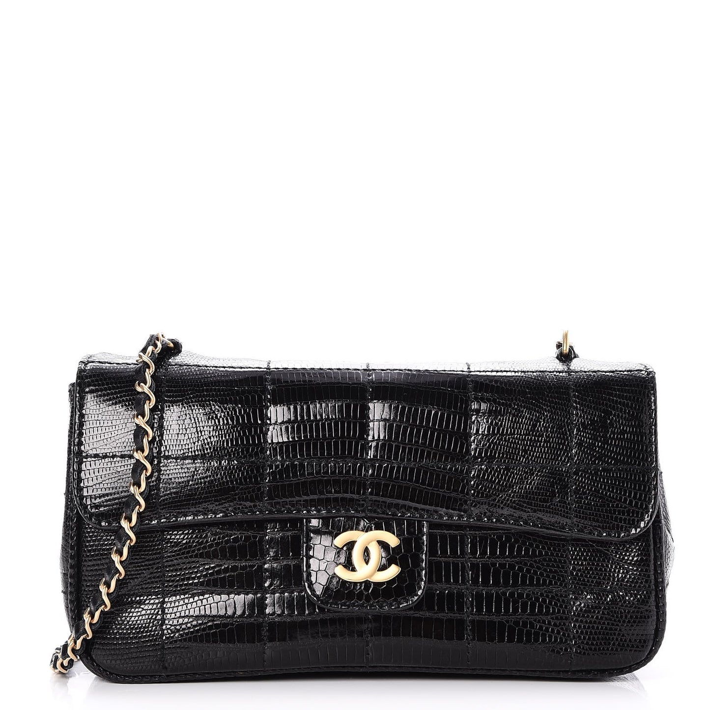 Lizard Square Quilted Extra Mini Flap Black