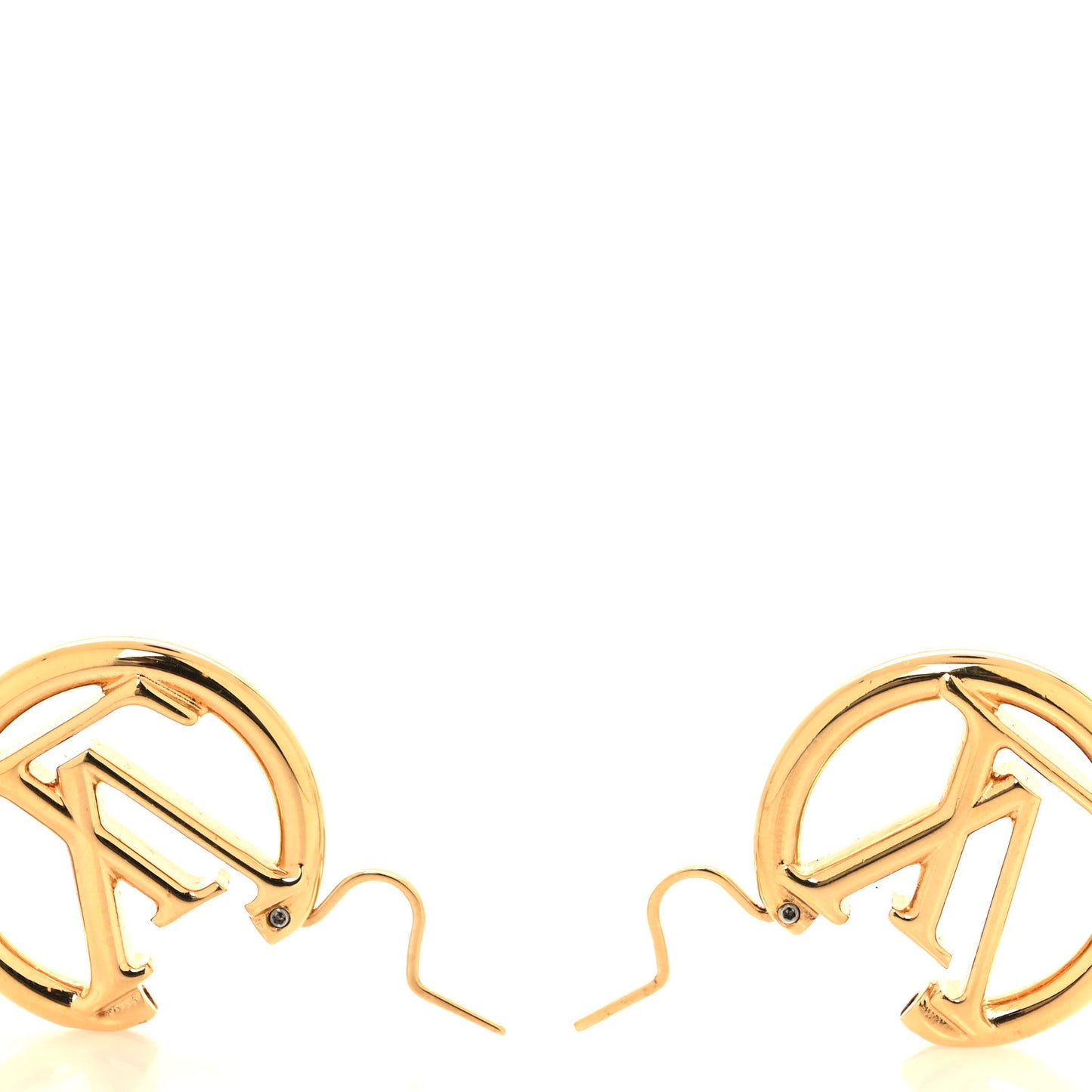 Metal Small Louise Hoop Earrings Gold