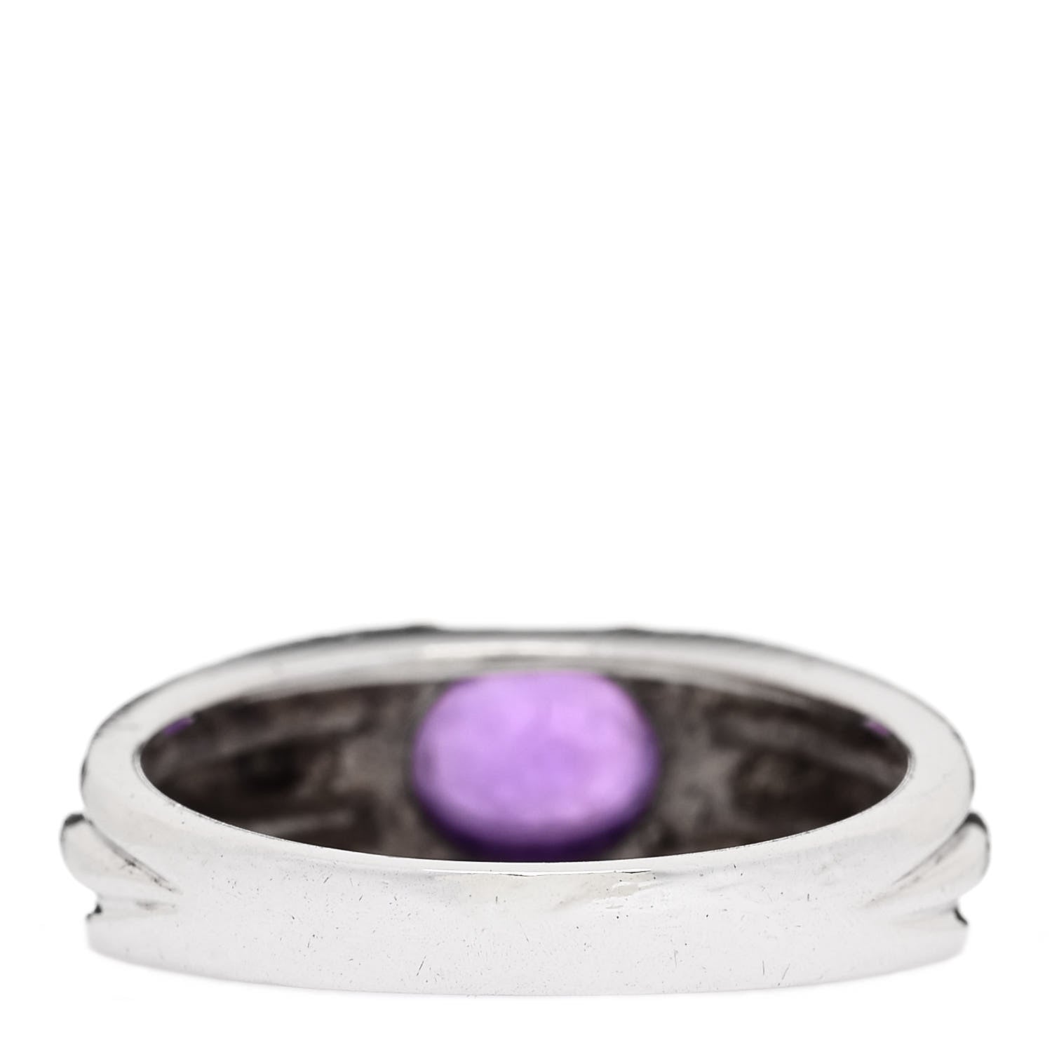 Tiffany Sterling Silver 18K Yellow Gold Amethyst Cabochon Ring 52 6 4 of 6
