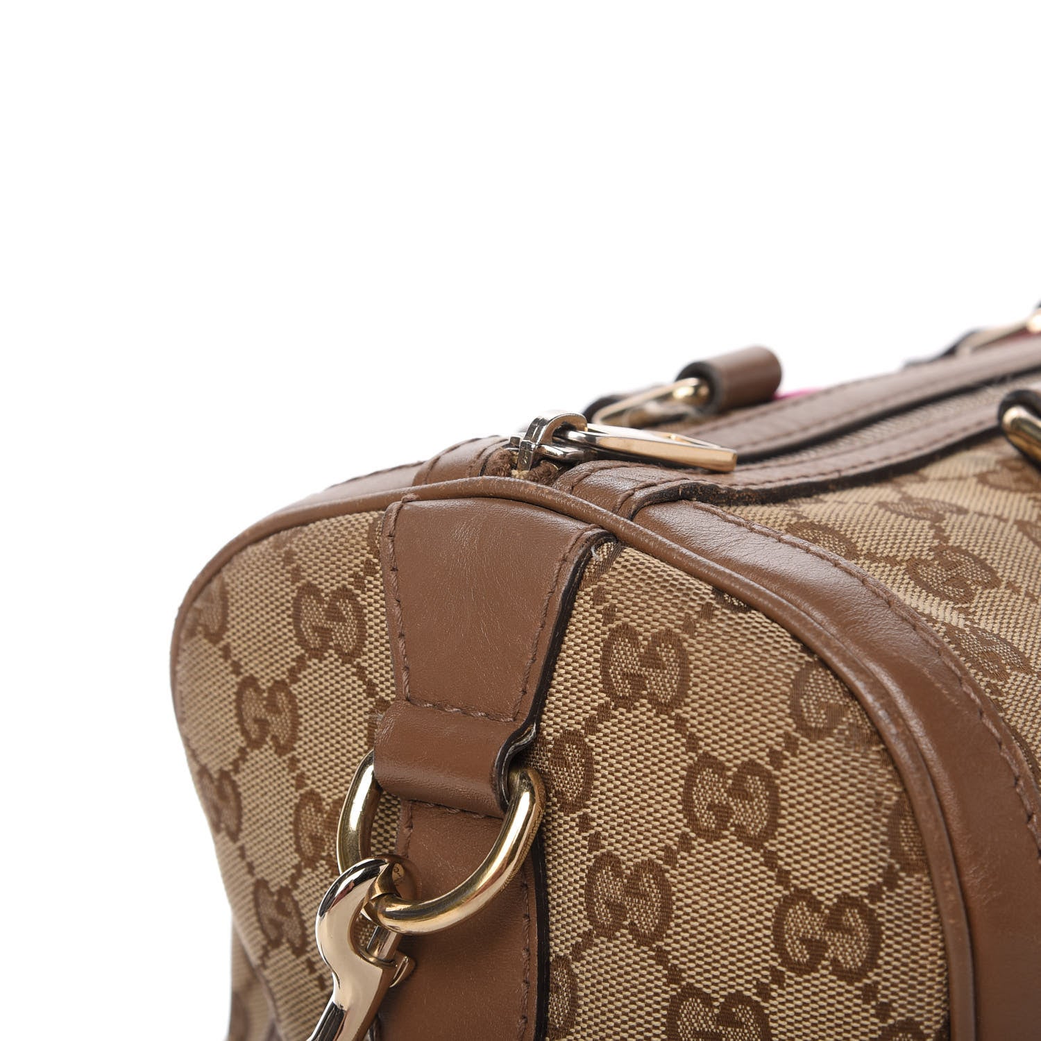 Gucci Monogram Vintage Web Medium Boston Maple Brown 13 of 19