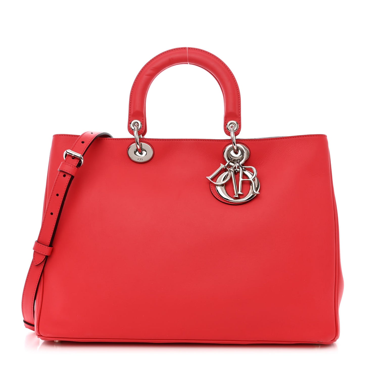 Smooth Calfskin Large Diorissimo Tote Red