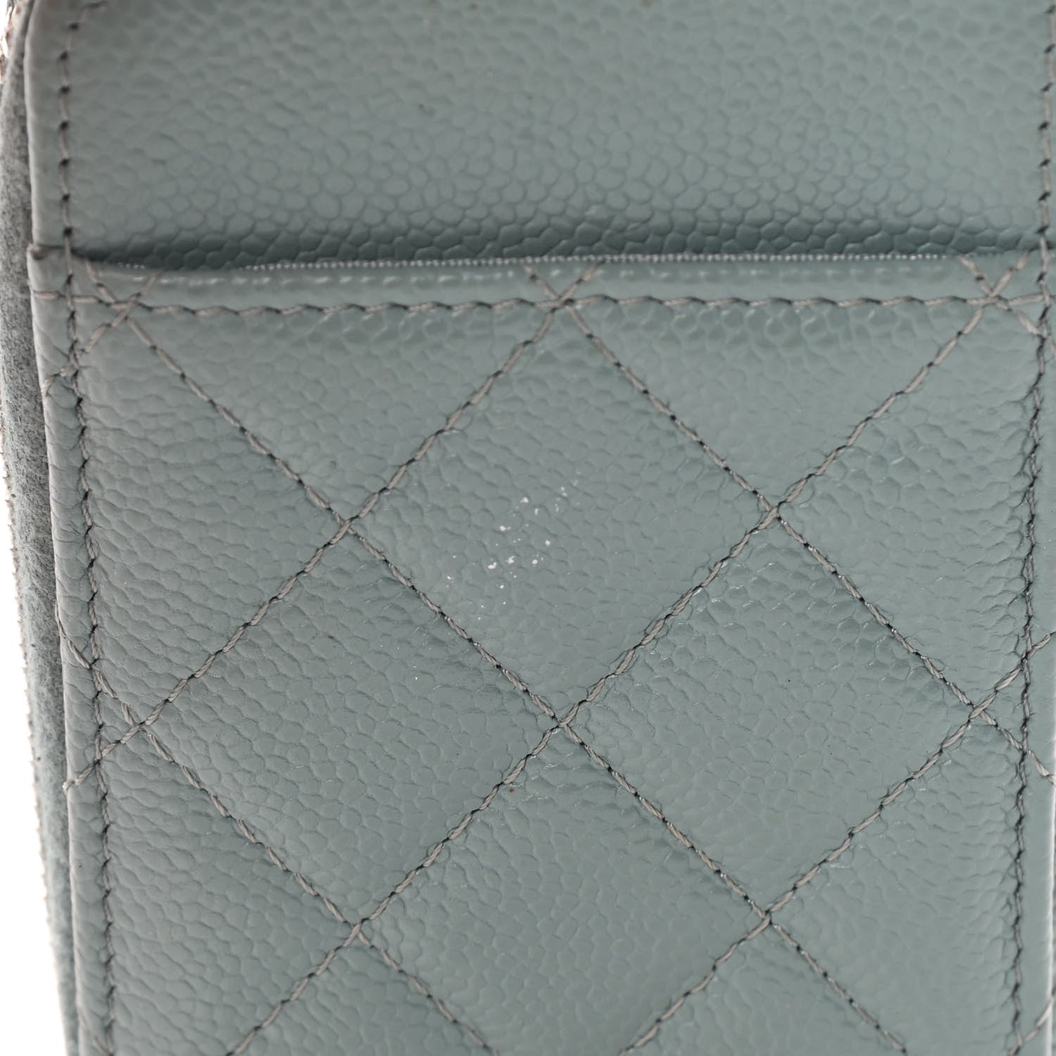 Chanel Caviar Quilted Zip Card Holder Light Blue 8 of 11