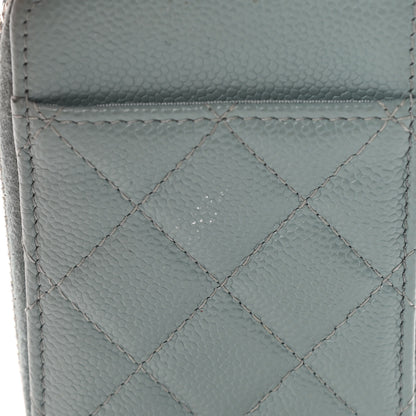 Chanel Caviar Quilted Zip Card Holder Light Blue 8 of 11