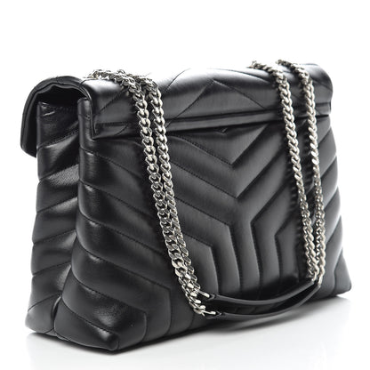 Saint Laurent Calfskin Y Quilted Monogram Medium Loulou Chain Satchel Black 3 of 10