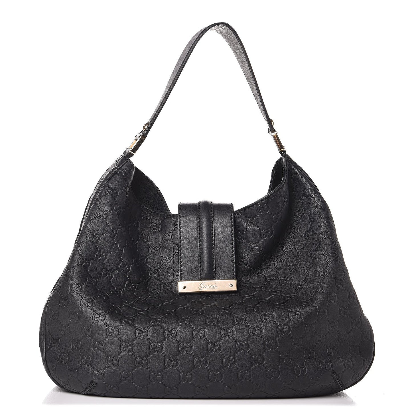 Guccissima Large New Ladies Web Hobo Black