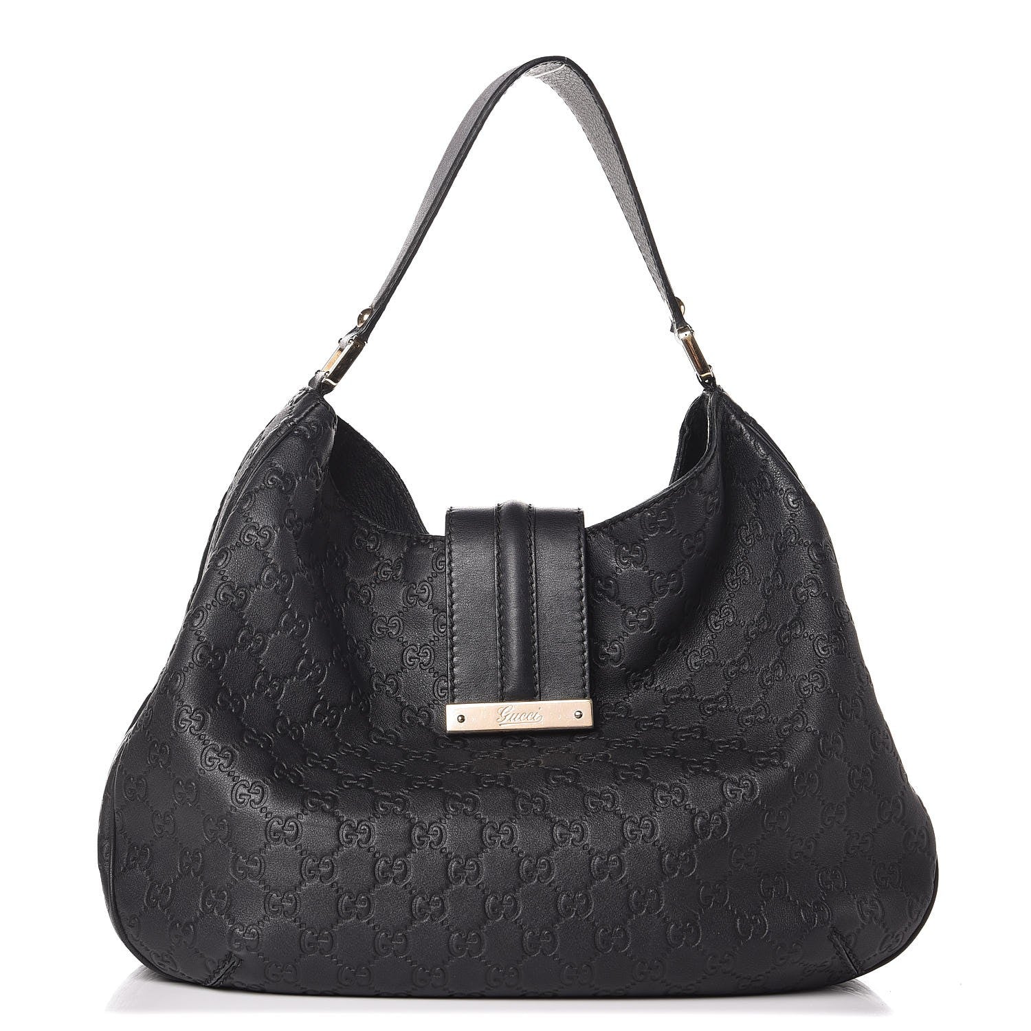 Gucci Guccissima Large New Ladies Web Hobo Black 1 of 12