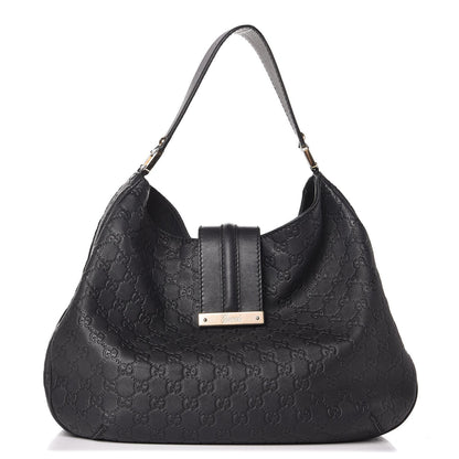 Gucci Guccissima Large New Ladies Web Hobo Black 1 of 12