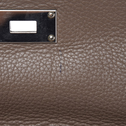 Hermes Taurillon Clemence Shoulder Kelly 40 Etoupe 9 of 14