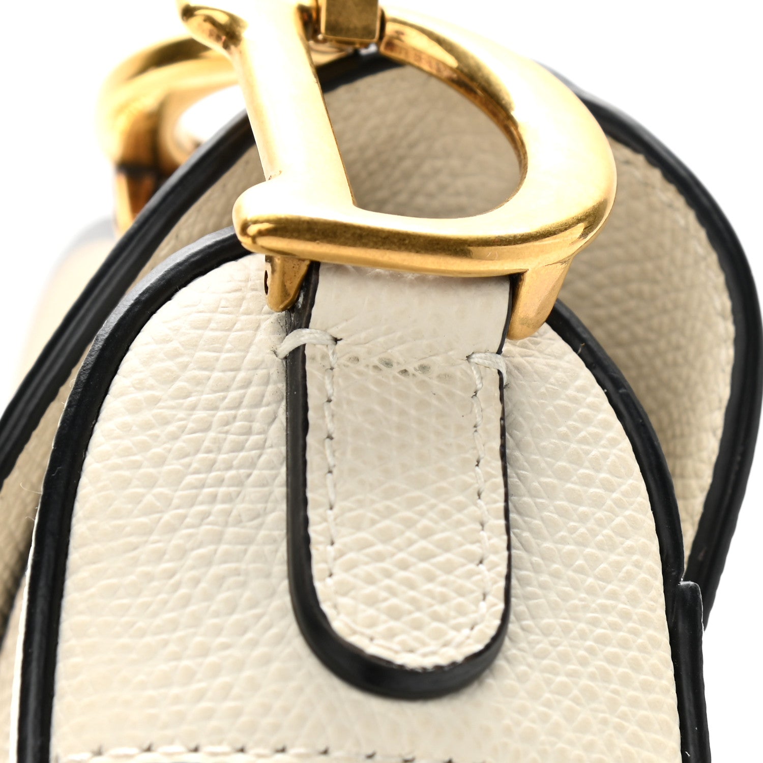 Christian Dior Grained Calfskin Mini Saddle Bag White 10 of 12