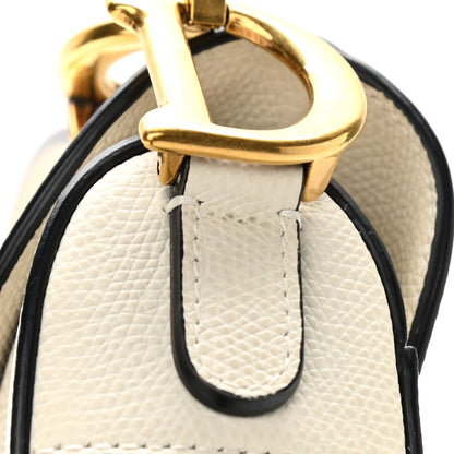 Christian Dior Grained Calfskin Mini Saddle Bag White 10 of 12