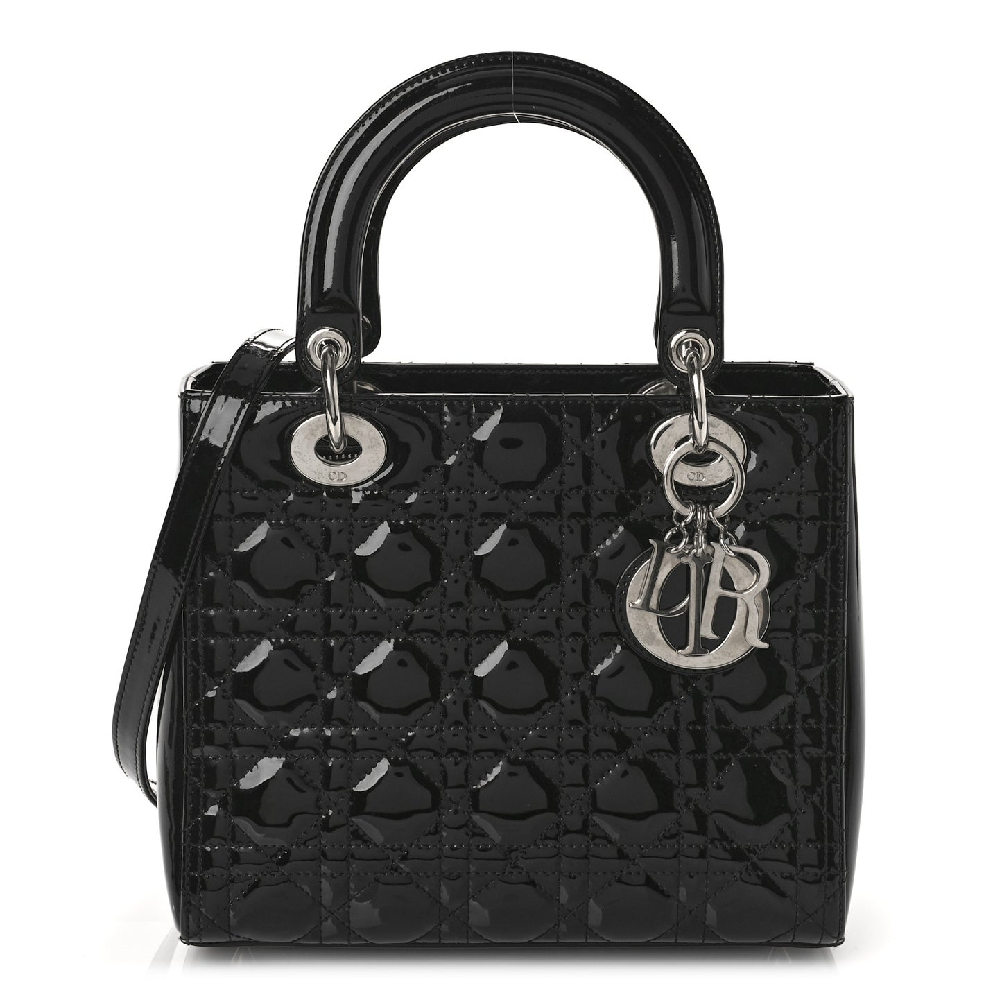 Patent Cannage Medium Lady Dior Black