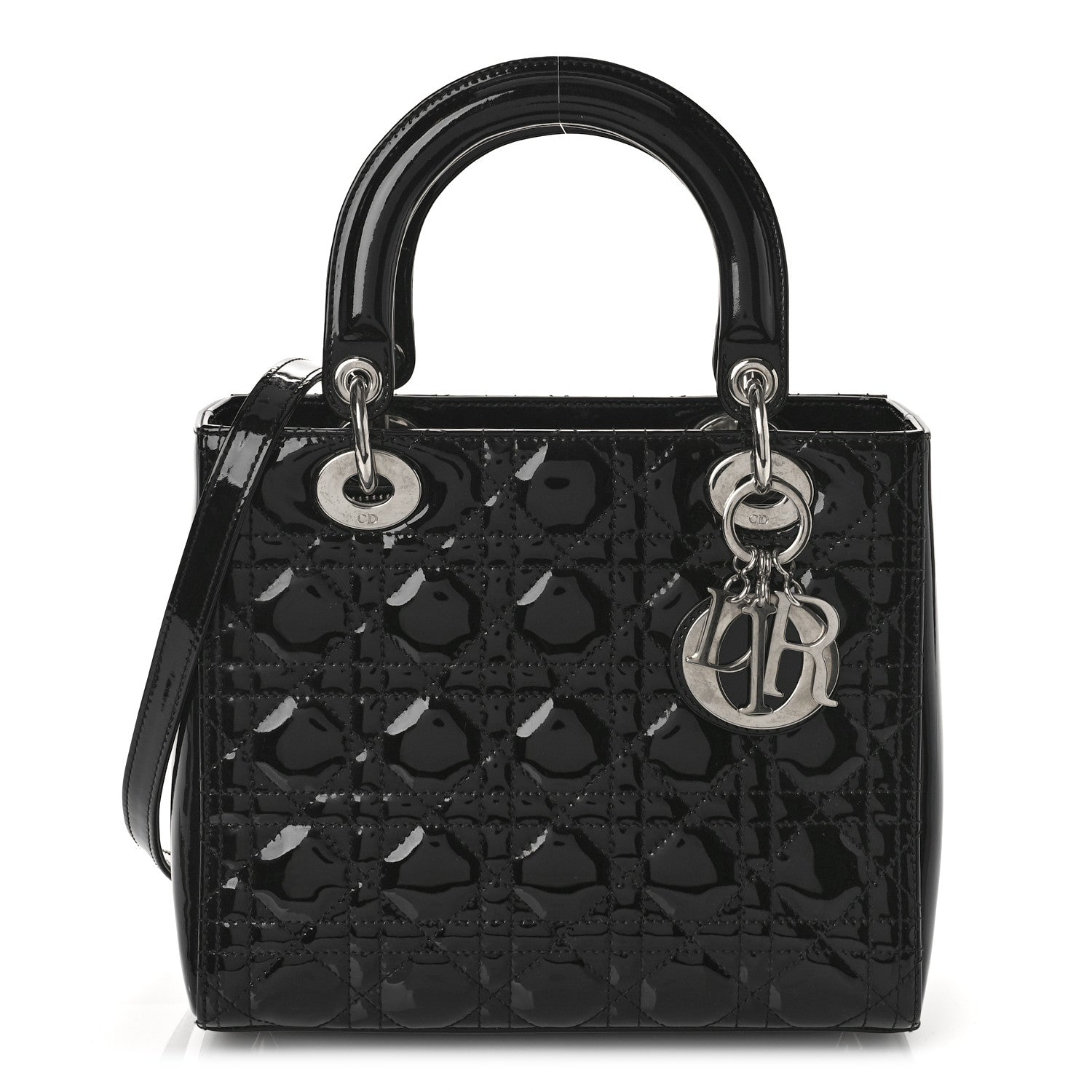 Christian Dior Patent Cannage Medium Lady Dior Black 1 of 9