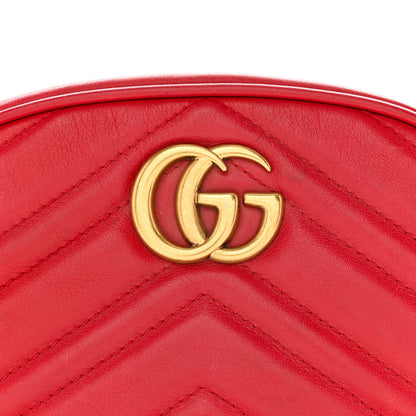 Gucci Calfskin Matelasse GG Marmont Belt Bag 85 34 Hibiscus Red 8 of 13