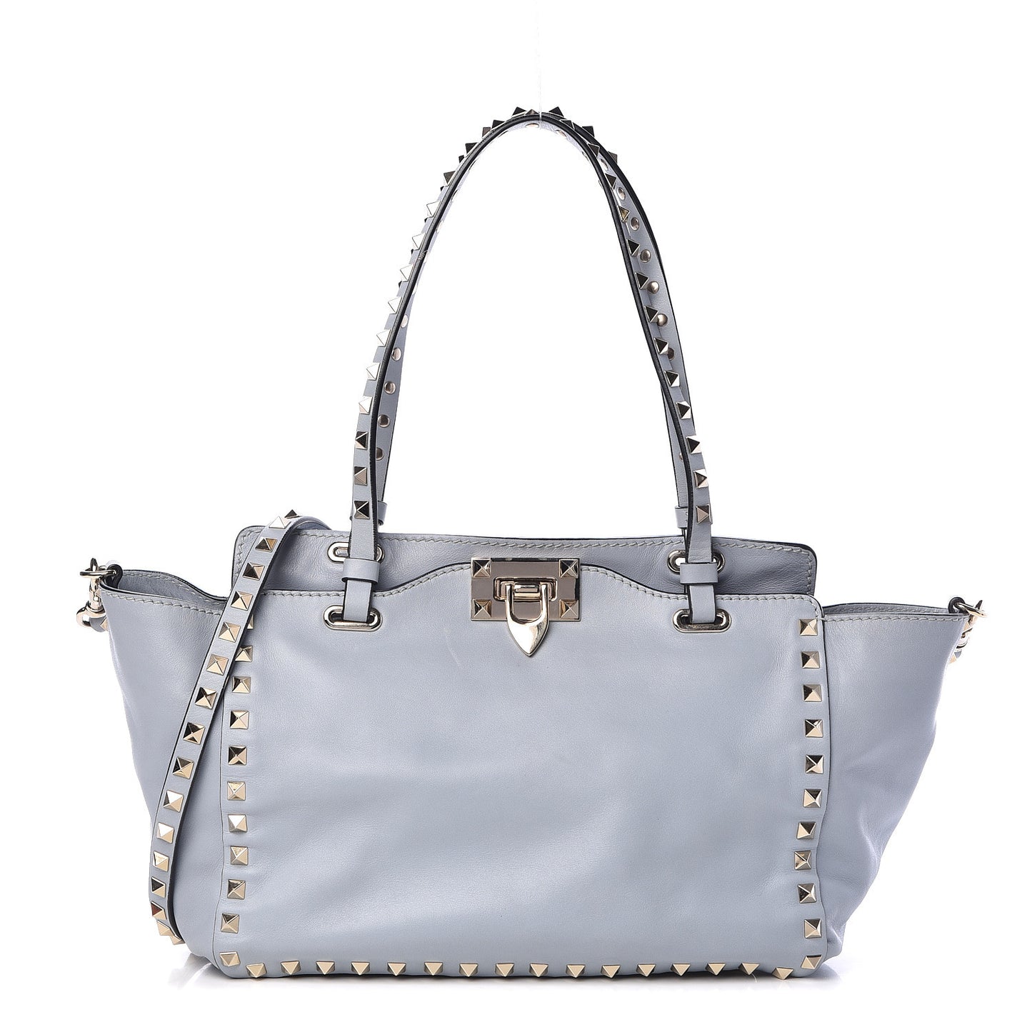 Vitello Small Rockstud Tote Grey