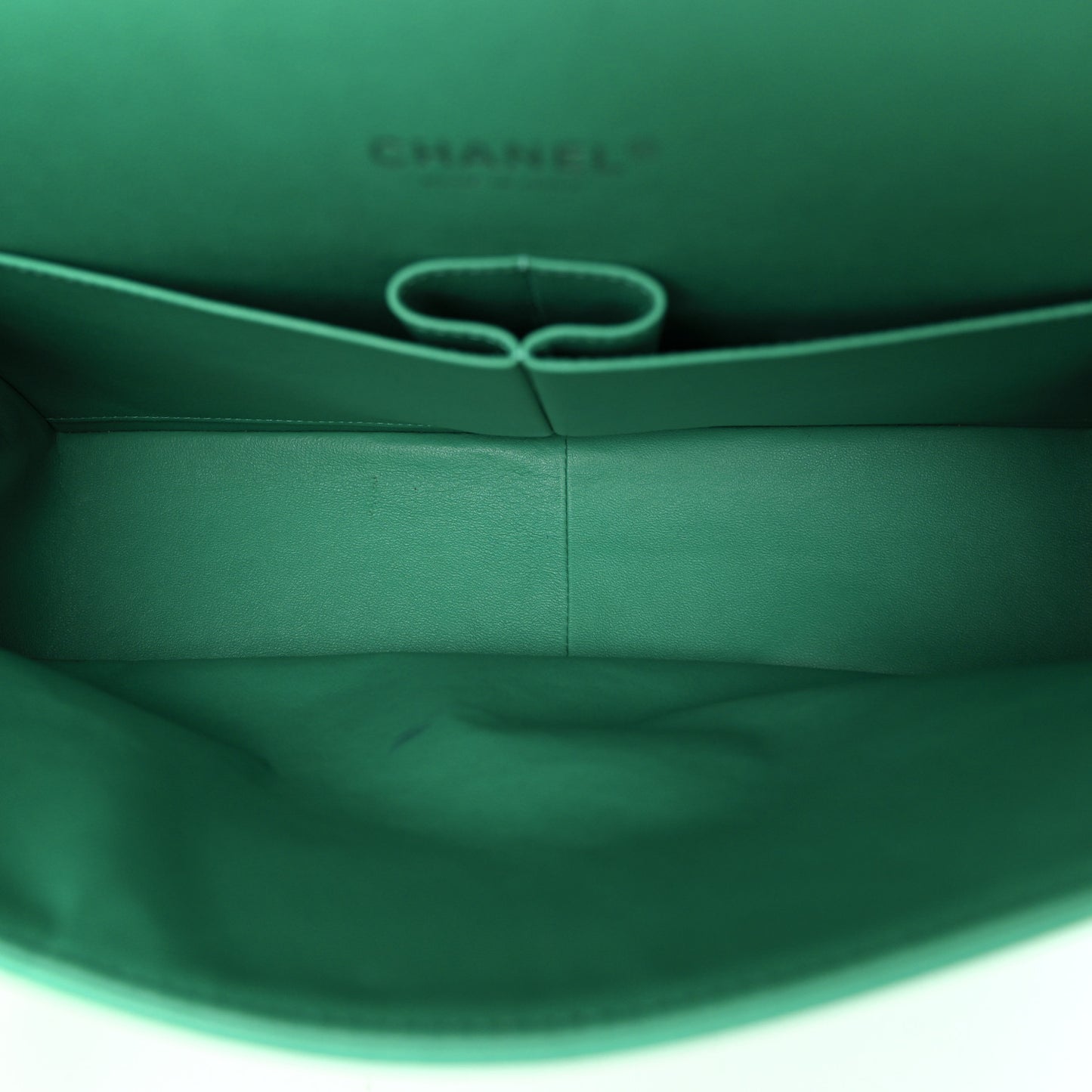 Lambskin Quilted Maxi Double Flap Green