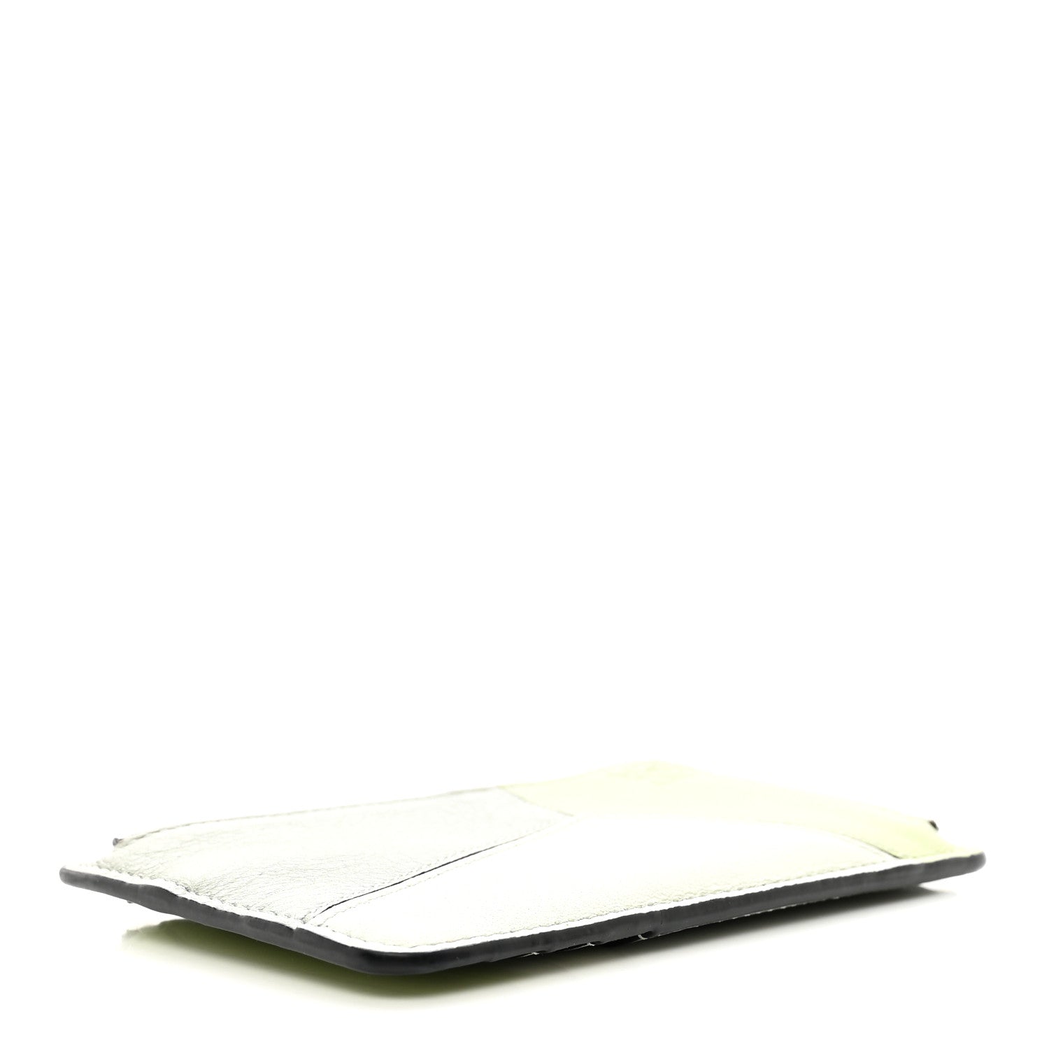 Loewe Calfskin Puzzle Colorblock Coin Card Holder Ash Grey Light Celadon 4 of 9
