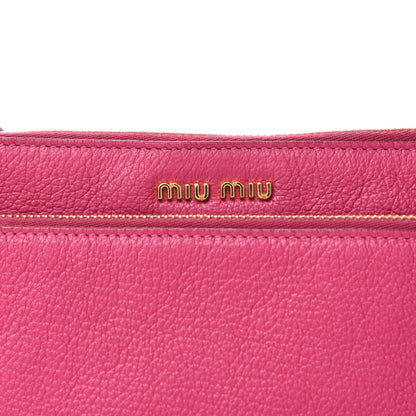 Miu Miu Goatskin Madras Double Zip Crossbody Bag Peonia 10 of 10