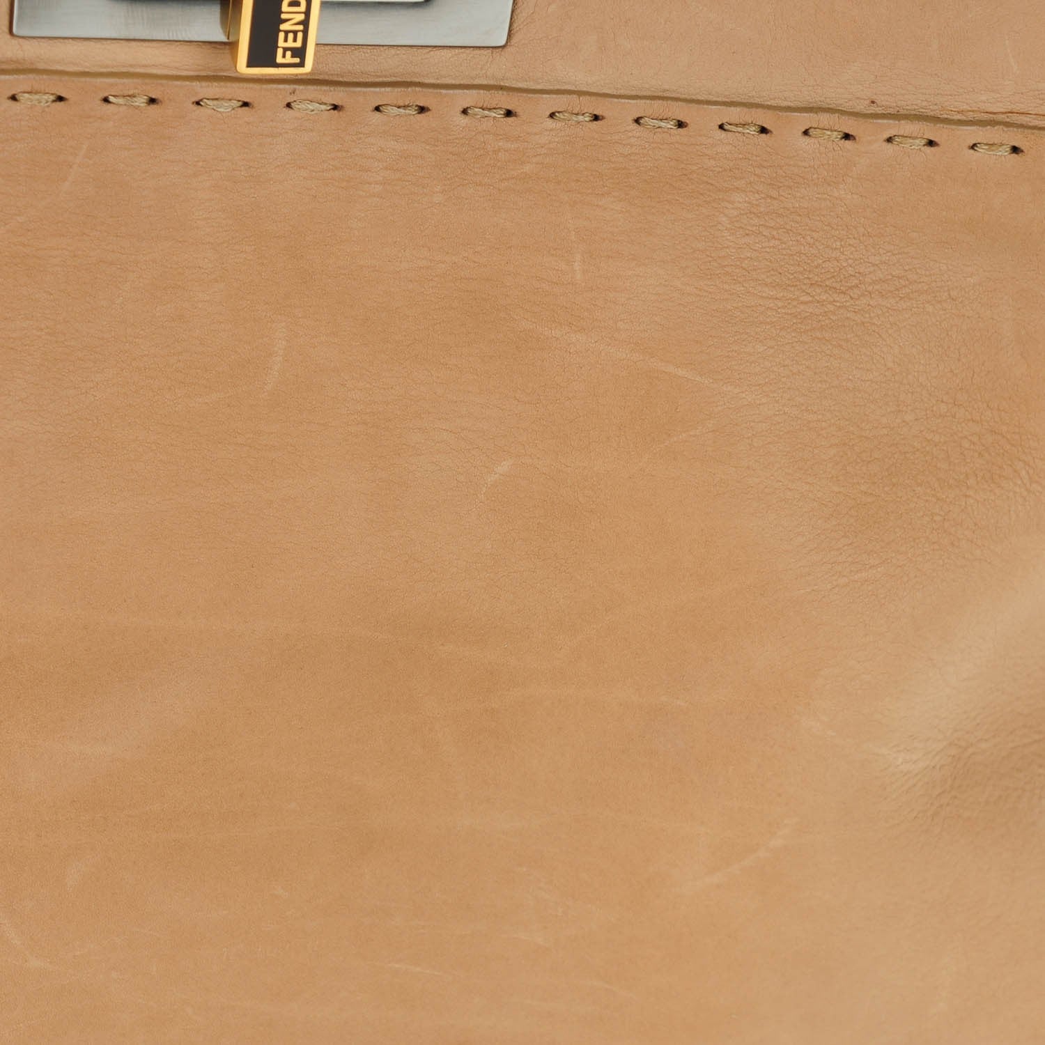 Fendi Vitello Saddle Cuoio Romano Selleria Medium Peekaboo Iconic Satchel Fango Acqua 8 of 10