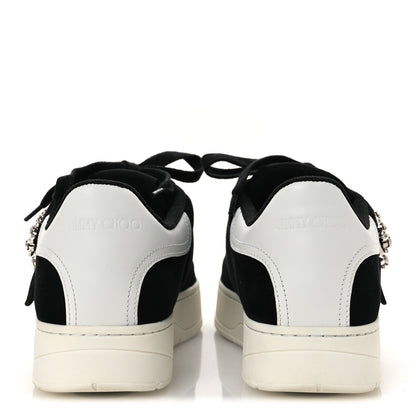 Jimmy Choo Suede Crystal Osaka Oakland Sneaker 41 Black White 6 of 11