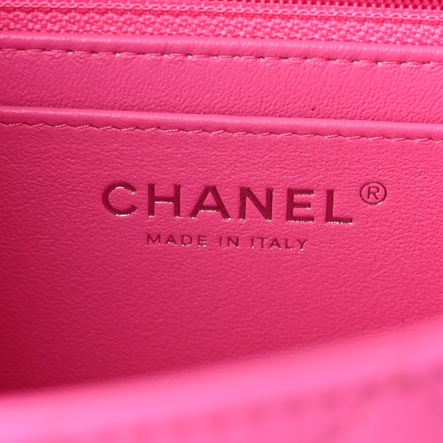 Lambskin Quilted Mini Rectangular Flap Neon Pink