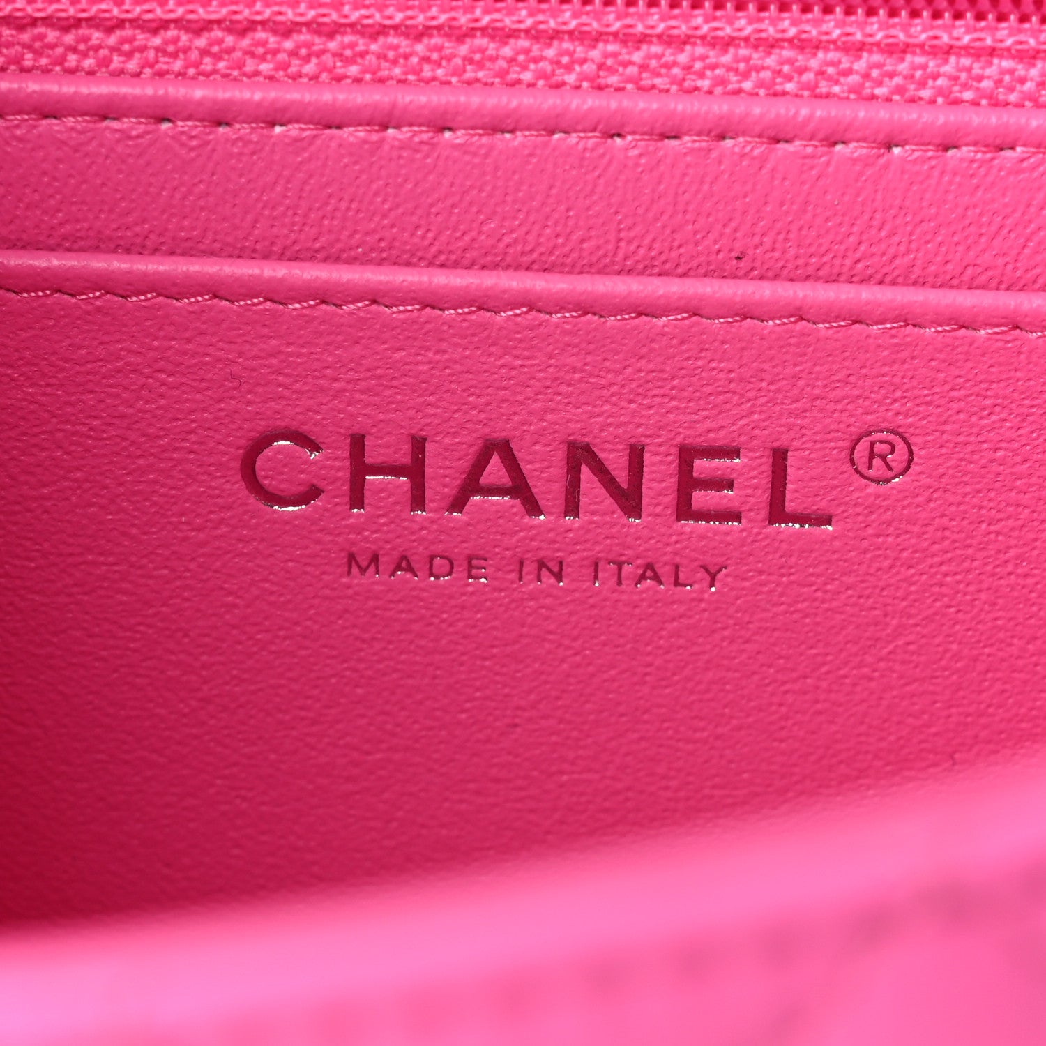 Chanel Lambskin Quilted Mini Rectangular Flap Neon Pink 6 of 10